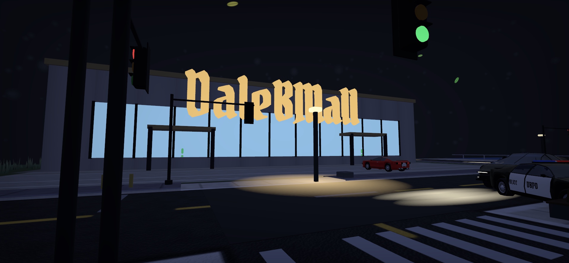 DaleBlock storefront at night