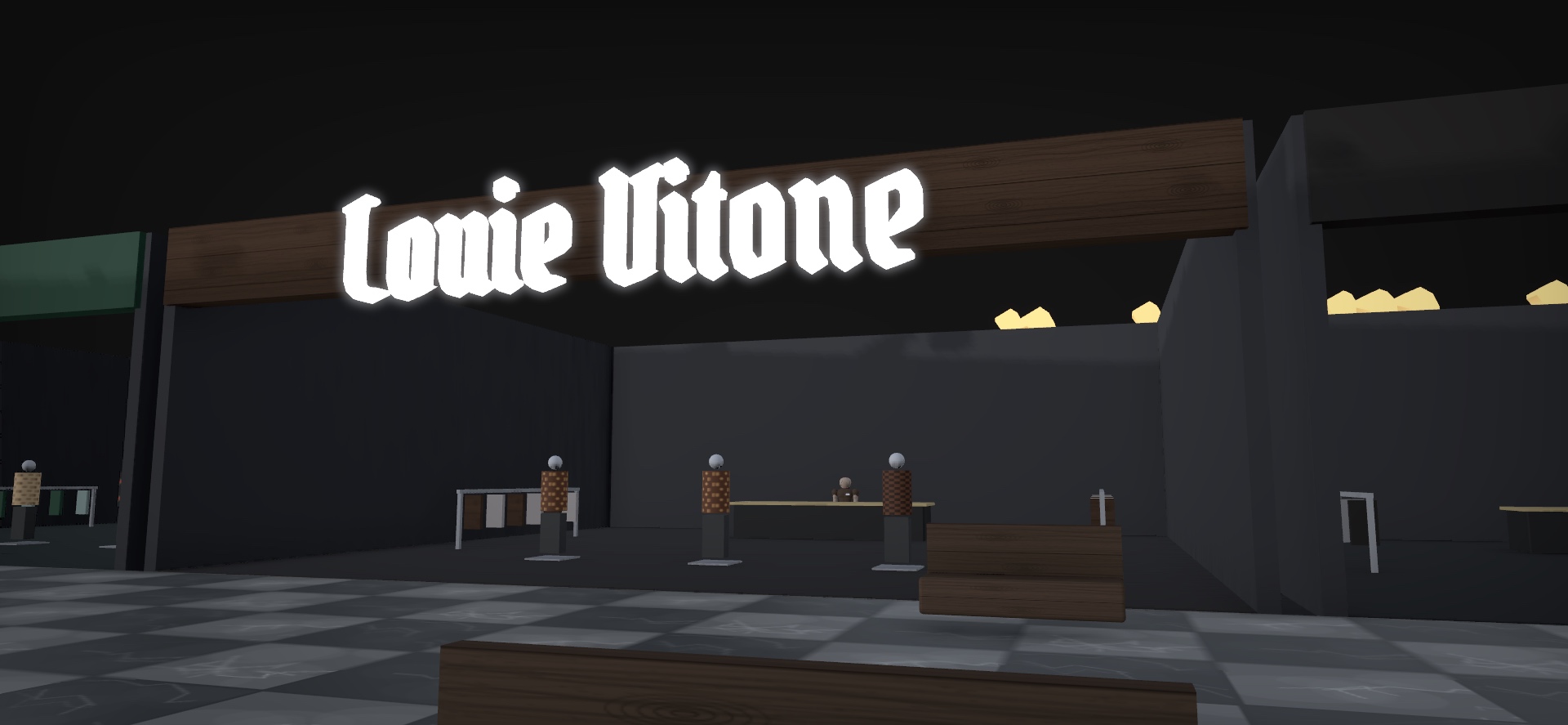 DaleBlock storefront interior with glowing sign