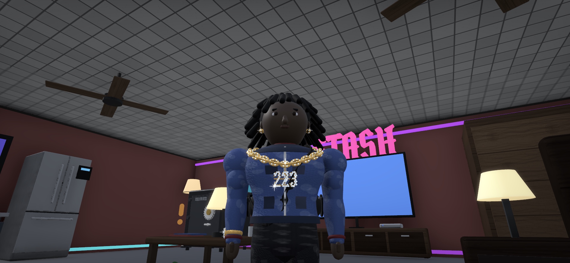 DaleBlock character inside a furnished room