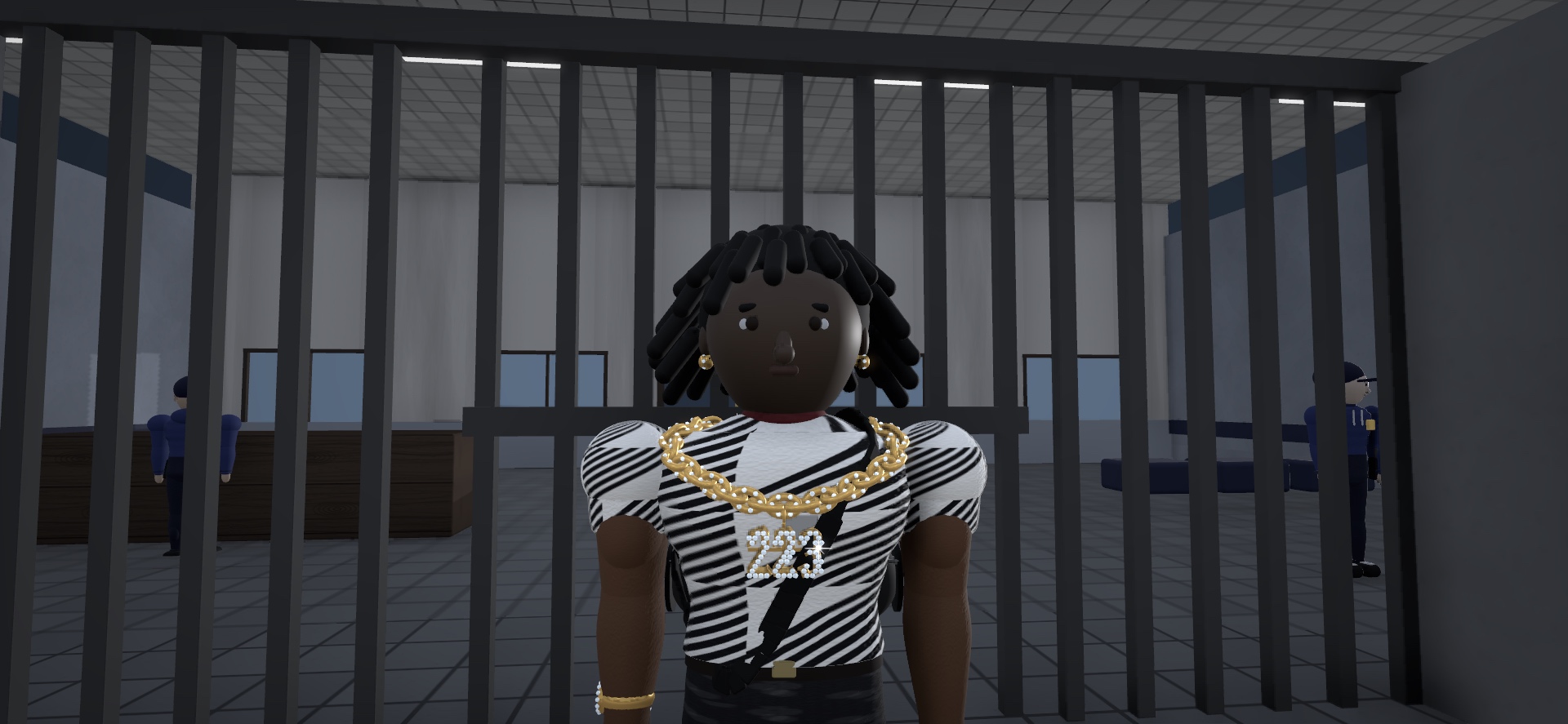 DaleBlock character inside police station